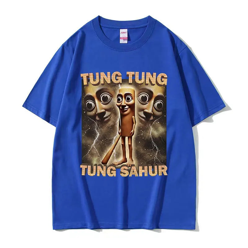 Tung Tung Sahur Funny Baseball Meme T-Shirt – Men's Retro Cotton Tee, High-Quality Casual Short Sleeve